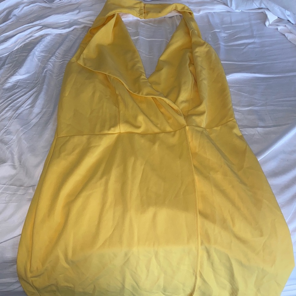 Yellow halter top dress worn once